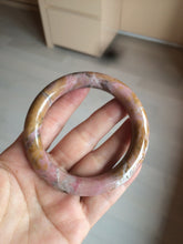 Load image into Gallery viewer, 56mm 100% natural red/pink/black/gray/brown round cut rose stone (Rhodonite) bangle SY24