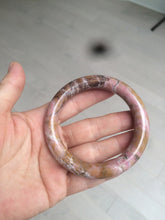 Load image into Gallery viewer, 56mm 100% natural red/pink/black/gray/brown round cut rose stone (Rhodonite) bangle SY24