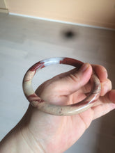 Load image into Gallery viewer, 61mm 100% natural red/pink/gray round cut red jasper stone bangle CB74