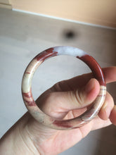 Load image into Gallery viewer, 61mm 100% natural red/pink/gray round cut red jasper stone bangle CB74