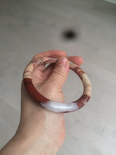 Load image into Gallery viewer, 61mm 100% natural red/pink/gray round cut red jasper stone bangle CB74