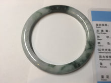 Load image into Gallery viewer, 57.5mm certificated Type A 100% Natural light green with green floating flowers Jadeite Jade bangle AS82-3025