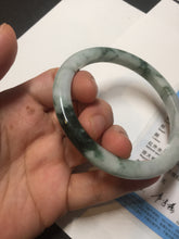 Load image into Gallery viewer, 57.5mm certificated Type A 100% Natural light green with green floating flowers Jadeite Jade bangle AS82-3025