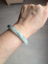 Load image into Gallery viewer, 53.4mm Certified Type A 100% Natural icy watery light green white roung cut jadeite Jade bangle AU51-8147