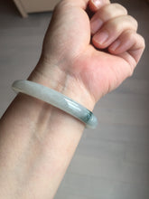 Load image into Gallery viewer, 53.4mm Certified Type A 100% Natural icy watery light green white roung cut jadeite Jade bangle AU51-8147