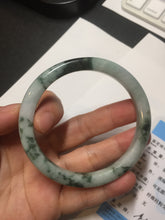 Load image into Gallery viewer, 57.5mm certificated Type A 100% Natural light green with green floating flowers Jadeite Jade bangle AS82-3025