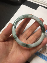 Load image into Gallery viewer, 57.5mm certificated Type A 100% Natural light green with green floating flowers Jadeite Jade bangle AS82-3025