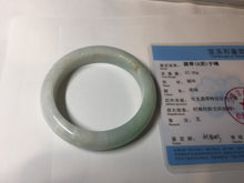 Load image into Gallery viewer, 53.5mm certified 100% natural Type A sunny green/white jadeite jade bangle BM41-8047