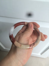 Load image into Gallery viewer, 61mm 100% natural red/pink/gray round cut red jasper stone bangle CB74