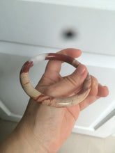 Load image into Gallery viewer, 61mm 100% natural red/pink/gray round cut red jasper stone bangle CB74