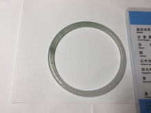 Load image into Gallery viewer, 54.5mm Certified Type A 100% Natural icy watery white/light green/light purple flat slim Jadeite Jade bangle BG224-8576