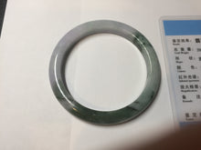 Load image into Gallery viewer, 58mm certificated Type A 100% Natural light green purple with green floating flowers Jadeite Jade bangle AS83-3016