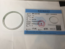 Load image into Gallery viewer, 54.5mm Certified Type A 100% Natural icy watery white/light green/light purple flat slim Jadeite Jade bangle BG224-8576