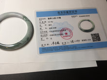 Load image into Gallery viewer, 58mm certificated Type A 100% Natural light green purple with green floating flowers Jadeite Jade bangle AS83-3016