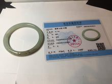 Load image into Gallery viewer, 58.6mm Certified Type A 100% Natural light green/brown round cut Jadeite Jade bangle AR108-4511