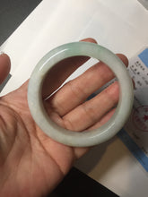 Load image into Gallery viewer, 53.5mm certified 100% natural Type A sunny green/white jadeite jade bangle BM41-8047