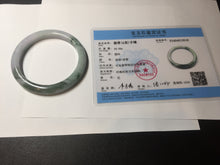 Load image into Gallery viewer, 58mm certificated Type A 100% Natural light green purple with green floating flowers Jadeite Jade bangle AS83-3016