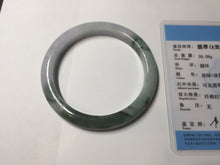Load image into Gallery viewer, 58mm certificated Type A 100% Natural light green purple with green floating flowers Jadeite Jade bangle AS83-3016
