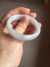 Load image into Gallery viewer, 47mm certified 100% natural Type A icy watery light green white oval jadeite jade bangle AU43-8151