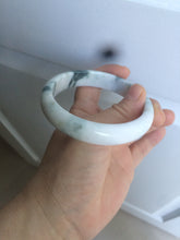Load image into Gallery viewer, 59.5mm Certified 100% natural type A green white/light purple jadeite jade bangle AT86-9566