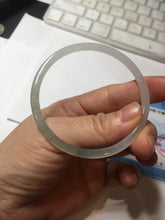 Load image into Gallery viewer, 54.5mm Certified Type A 100% Natural icy watery white/light green/light purple flat slim Jadeite Jade bangle BG224-8576