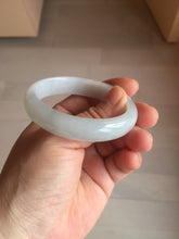 Load image into Gallery viewer, 47mm certified 100% natural Type A icy watery light green white oval jadeite jade bangle AU43-8151