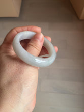 Load image into Gallery viewer, 47mm certified 100% natural Type A icy watery light green white oval jadeite jade bangle AU43-8151