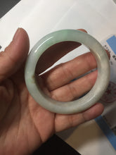Load image into Gallery viewer, 53.5mm certified 100% natural Type A sunny green/white jadeite jade bangle BM41-8047