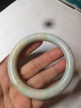 Load image into Gallery viewer, 58.9mm certified 100% natural type A light sunny green/purple/yellow chubby round cut jadeite jade bangle BF37-9225