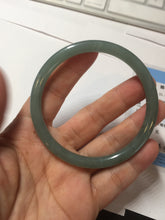 Load image into Gallery viewer, 59mm Certified Type A 100% Natural light green/blue/brown slim round cut Guatemala Jadeite bangle BS56-4639