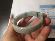 Load image into Gallery viewer, 51.7mm Certified type A 100% Natural sunny green/purple square Jadeite Jade  bangle AZ56-7274