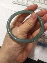 Load image into Gallery viewer, 59mm Certified Type A 100% Natural light green/blue/brown slim round cut Guatemala Jadeite bangle BS56-4639