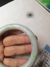 Load image into Gallery viewer, 58.9mm certified 100% natural type A light sunny green/purple/yellow chubby round cut jadeite jade bangle BF37-9225