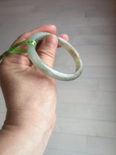 Load image into Gallery viewer, 50.5mm Certified Type A 100% Natural icy green brown oval Jadeite Jade bangle E55-3561