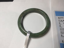 Load image into Gallery viewer, 55.5mm Certified Type A 100% Natural dark green/gray Jadeite Jade bangle D156-5371
