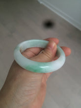 Load image into Gallery viewer, 53mm 100% natural certified sunny green/white(白底青) jadeite jade bangle BK81-5255