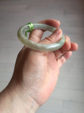 Load image into Gallery viewer, 50.5mm Certified Type A 100% Natural icy green brown oval Jadeite Jade bangle E55-3561