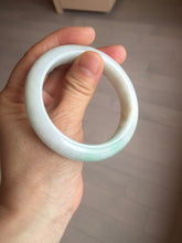 Load image into Gallery viewer, 53.5mm certified 100% natural Type A sunny green/white jadeite jade bangle BM41-8047