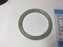 Load image into Gallery viewer, 58.6mm Certified Type A 100% Natural light green/brown round cut Jadeite Jade bangle AR109-4512
