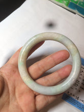 Load image into Gallery viewer, 58.9mm certified 100% natural type A light sunny green/purple/yellow chubby round cut jadeite jade bangle BF37-9225