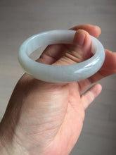 Load image into Gallery viewer, 47mm certified 100% natural Type A icy watery light green white oval jadeite jade bangle AU43-8151
