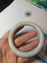 Load image into Gallery viewer, 58.9mm certified 100% natural type A light sunny green/purple/yellow chubby round cut jadeite jade bangle BF37-9225