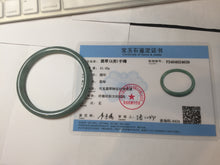 Load image into Gallery viewer, 59mm Certified Type A 100% Natural light green/blue/brown slim round cut Guatemala Jadeite bangle BS56-4639