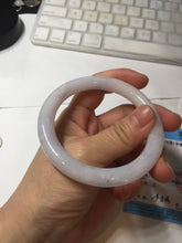 Load image into Gallery viewer, 56mm Certified Type A 100% Natural light purple white round cut Jadeite bangle PA109-6573