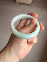 Load image into Gallery viewer, 53.5mm certified 100% natural Type A sunny green/white jadeite jade bangle BM41-8047