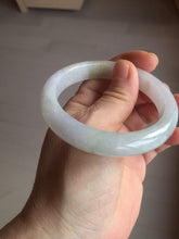 Load image into Gallery viewer, 55mm certified 100% natural type A white/green/black/purple jadeite jade bangle AU42-8152