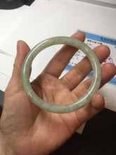 Load image into Gallery viewer, 58.6mm Certified Type A 100% Natural light green/brown round cut Jadeite Jade bangle AR109-4512