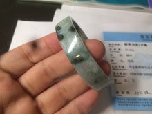 Load image into Gallery viewer, 51.7mm Certified type A 100% Natural sunny green/purple square Jadeite Jade  bangle AZ57-7272