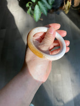 Load image into Gallery viewer, 55mm 100% natural beige yellow pink round cut Coral Jade (珊瑚玉) bangle SY37