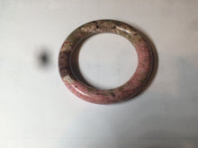 Load image into Gallery viewer, 55.5 100% natural red/pink/black/gray chubby round cut rose stone (Rhodonite) bangle SY23